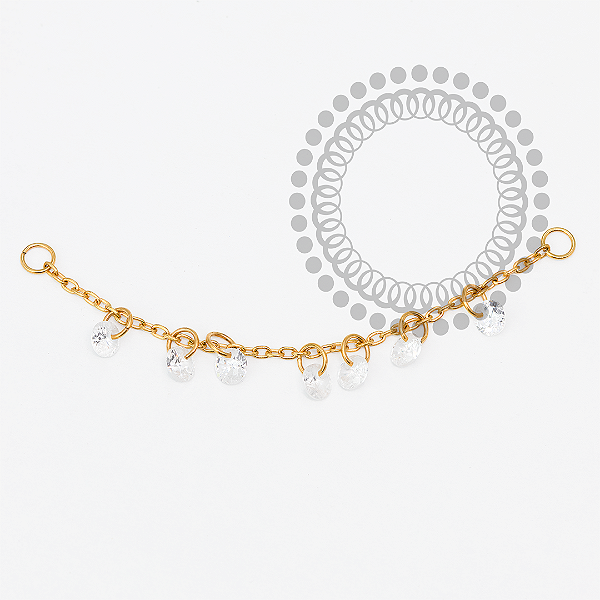 TN2039 Corrente 7 CZ Titânio PVD Gold