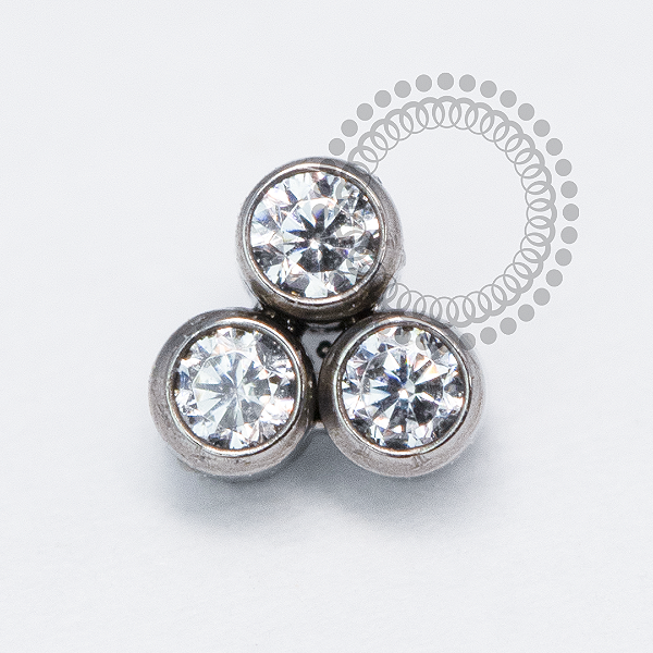 TN2063 Topo Mini Trinity CZ Circular Titânio ASTM F136