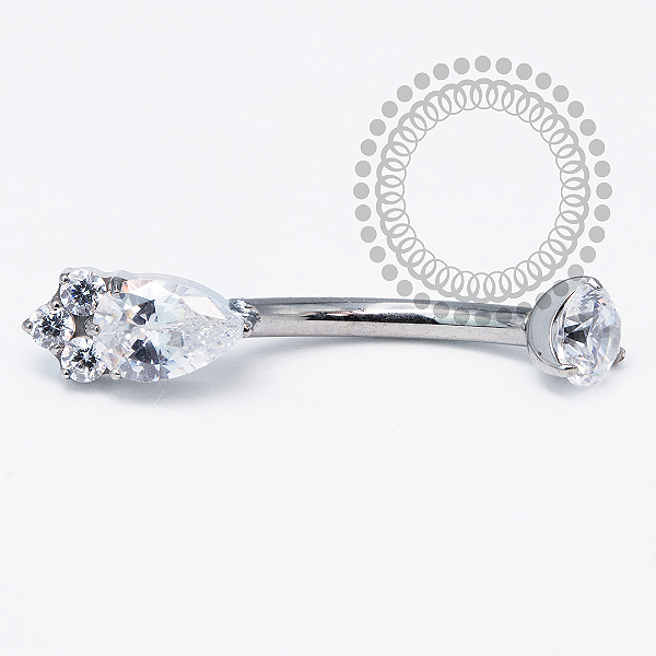 TN2056 Navel Gota Trinity CZ Titânio ASTM F136