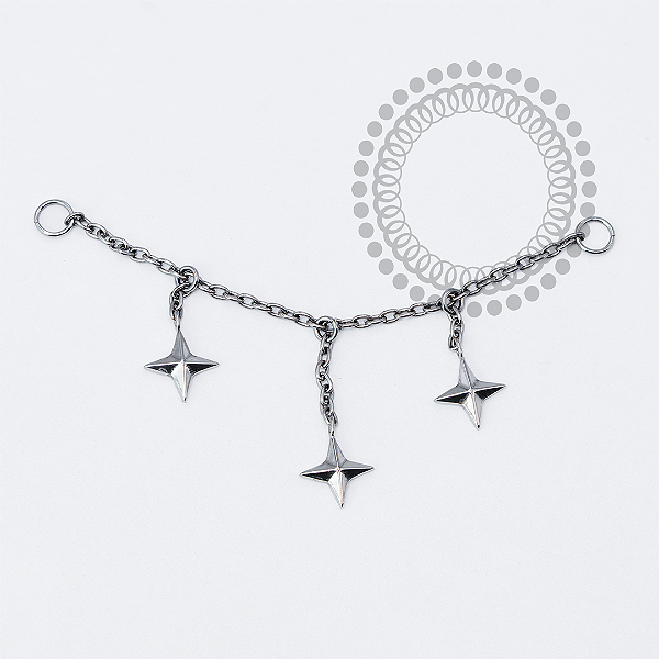 TN2065 Corrente 3 Pingente Estrela Titânio ASTM F136