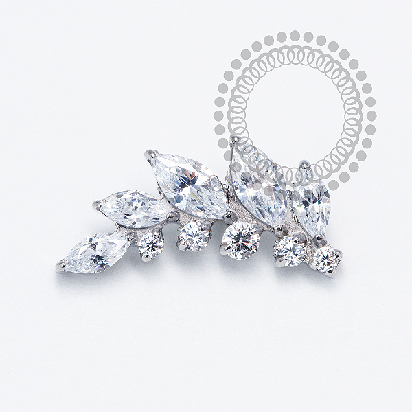 TN2061 Topo Cluster 4 Navetes CZ Titânio ASTM F136