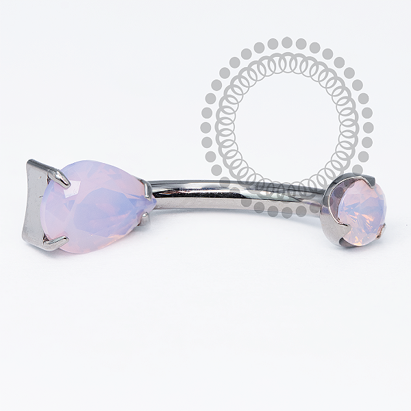 TN2062 Navel Gota Quartzo Rosa Titânio ASTM F136