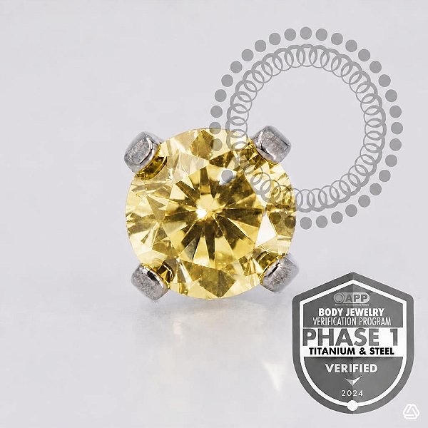 TT23 Topo Zirconia Amarela Rosca Titânio Mill®