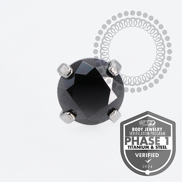 TT11 Topo CZ Black ProngSet Push Pin Titânio Mill®