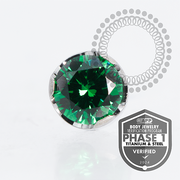 TT19 Topo Zirconia Verde Disco Push Pin Titânio Mill®