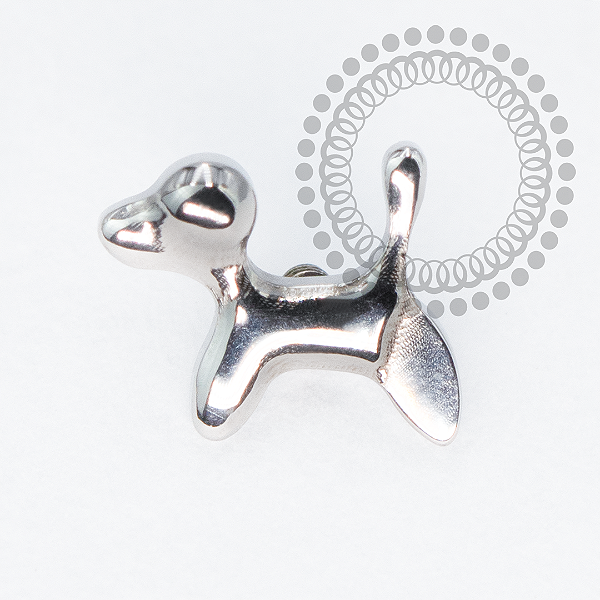 TN2122 Topo Dog Schnauzer Titânio ASTM F136