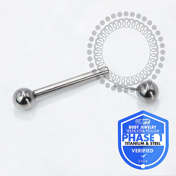 TT36  Barbell Reto 1.6mm Push Pin  Titânio Mill®
