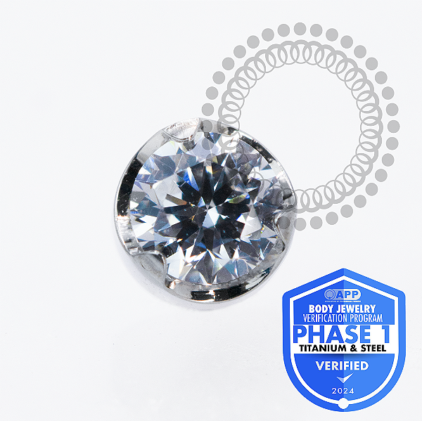 TT42 Topo Zirconia Cristal Prong Flat Rosca Interna Titânio Mill ®