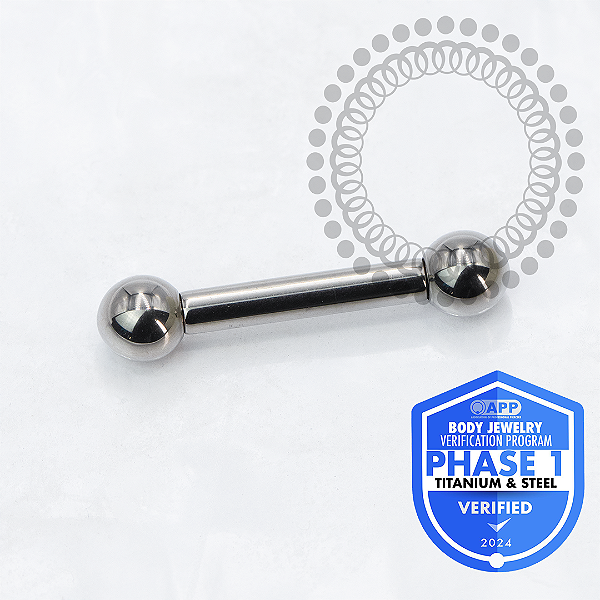 TT52  Barbell Reto 2.0mm Rosca Interna Titânio Mill®