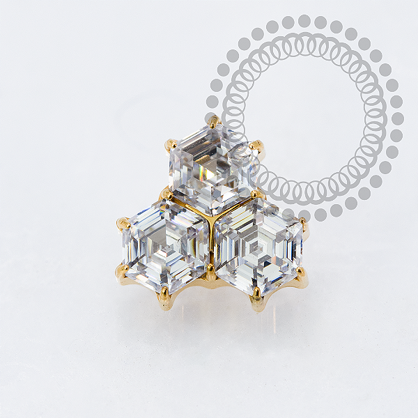 TN2135 Topo Colmeia Zirconia Titânio PVD Gold