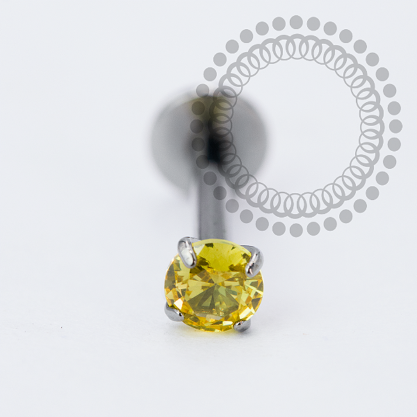 TN2139 Labret CZ Amarela  Titânio ASTM F136