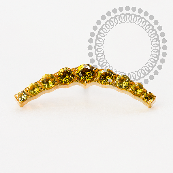 TN2183 Topo Cluster CZ Amarelo Push Pin Titânio PVD Gold
