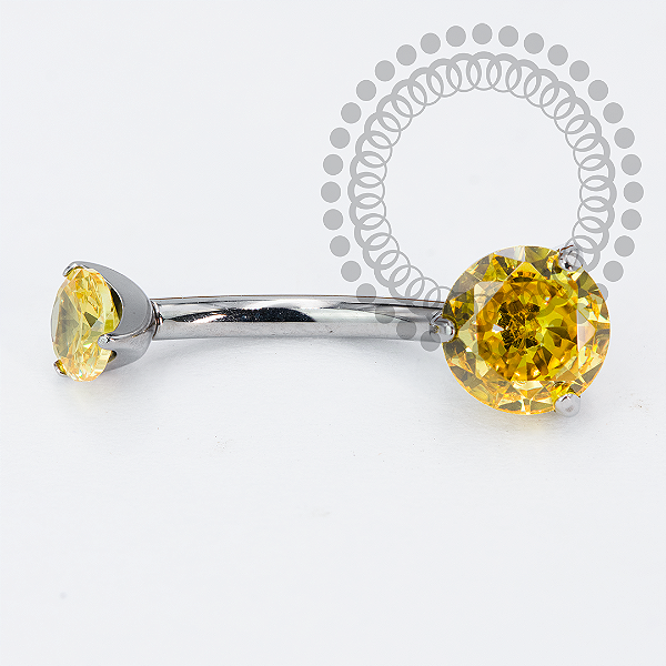 TN2199 Navel CZ  Amarela Titânio ASTM F136