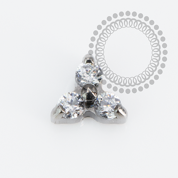 TN2211 Topo Micro Triniy CZ Push Pin Titânio ASTM F136