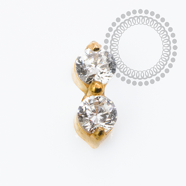 TN2346 Topo Micro Zirconia Dupla Titânio PVD Gold