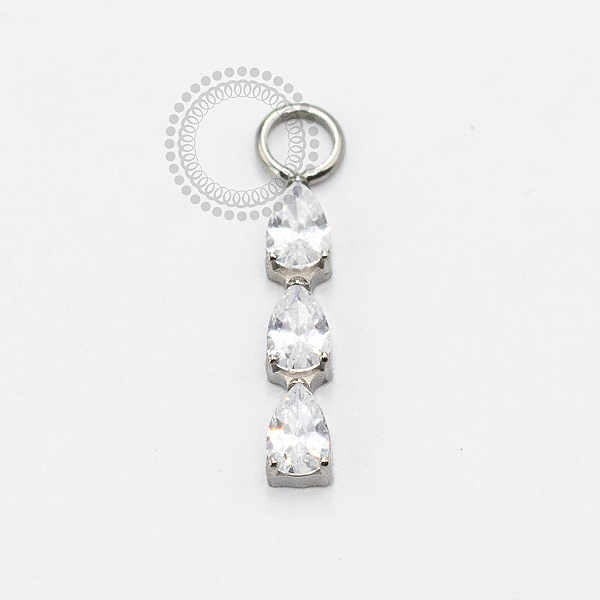 TN2390 Pingente 3 Gotas CZ Titanio ASTM F136