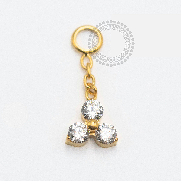 TN2398  Pingente Trinity Titânio PVD Gold
