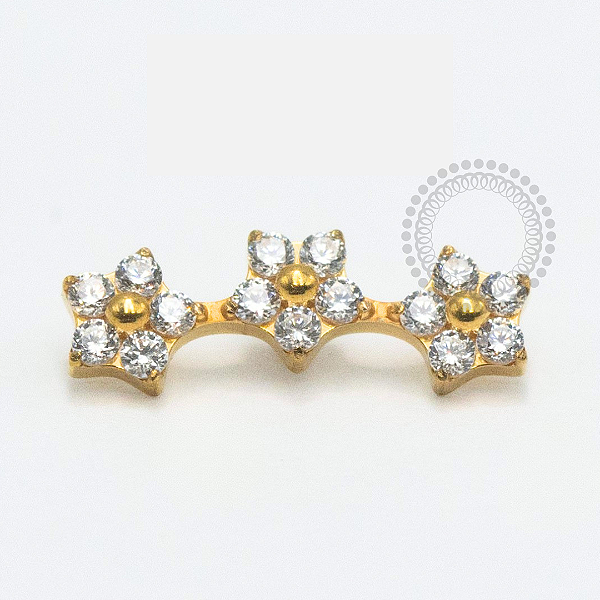 TN2402 Topo Micro Cluster Flores Titânio PVD Gold