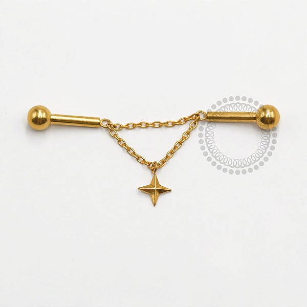TN2408 Transversal Corrente Estrela Titânio PVD Gold