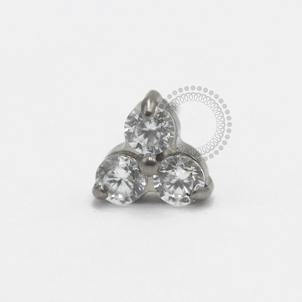 TN2404 Topo Micro Triniy CZ Push Pin Titânio ASTM F136