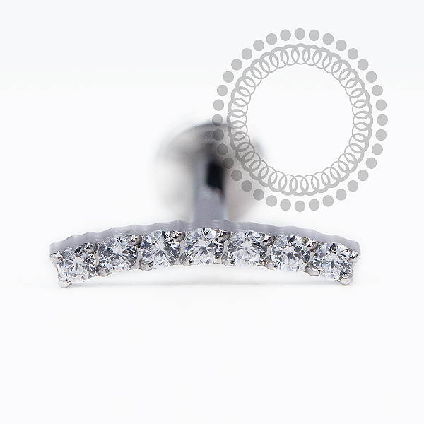 PB149 Labret Mini Cluster 7 CZ Aço 316L
