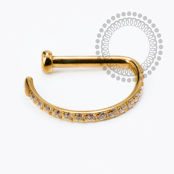 TN2417 D-Ring Cravejado Titânio PVD Gold