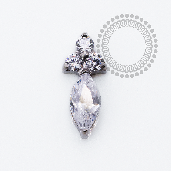 TN2480 Topo Mini Marquise CZ Titânio ASTM F136