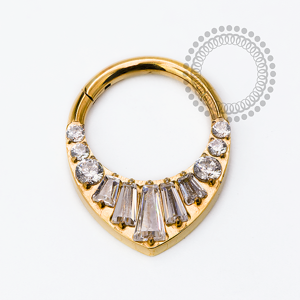 TN2487 Segmento Baguetes Frontais Titânio PVD Gold