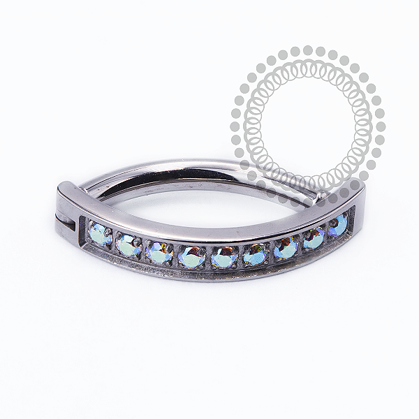 TN2503 Navel Belly Clicker CZ Boreal Titânio ASTM F136