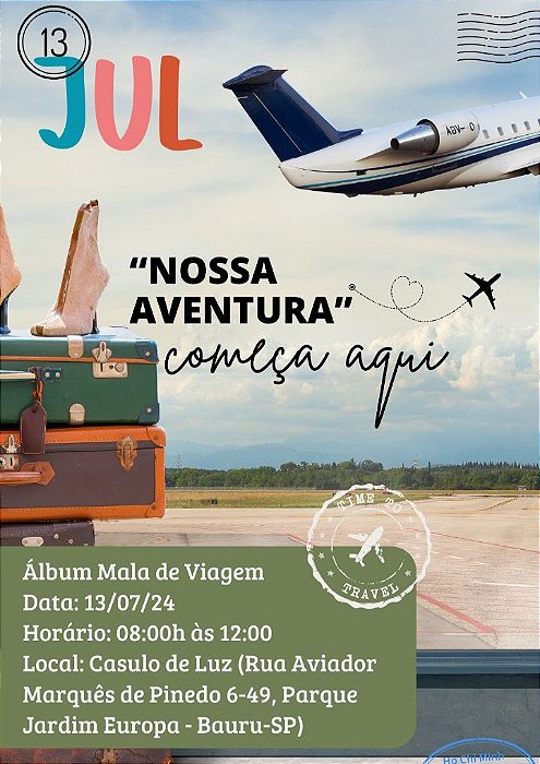 13/07/2024- Curso Album de Viagem "Nossa Aventura" (das 8h as 12h)