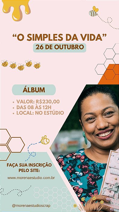 26/10 das 8h ás 12h - O Simples da Vida  - Curso Scrapbook