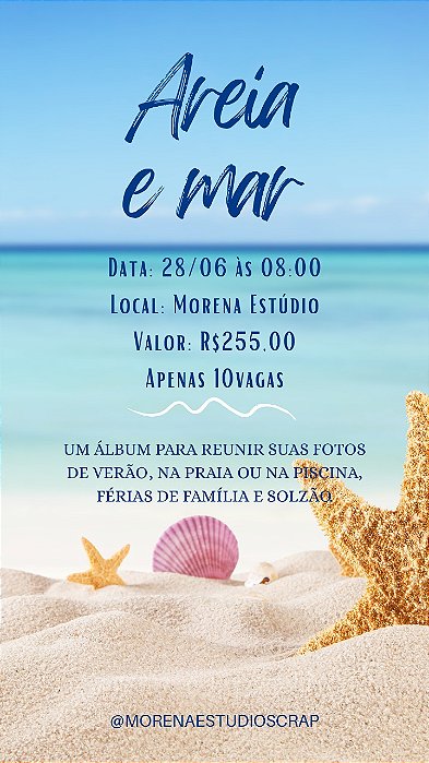 Curso Álbum Areia e Mar -28/06/2025 ás 8:00h