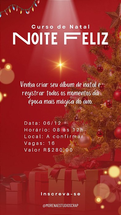 Curso de Natal - Noite Feliz - dia 06/12 8h