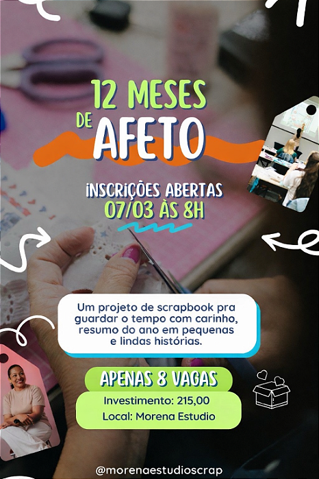 07/03 - Curso 12 meses de Afeto- das 8h às 12h