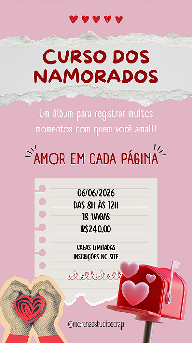 Curso Presencial Amor em cada Página 06/06/2026 (sábado) - 8 às 12h