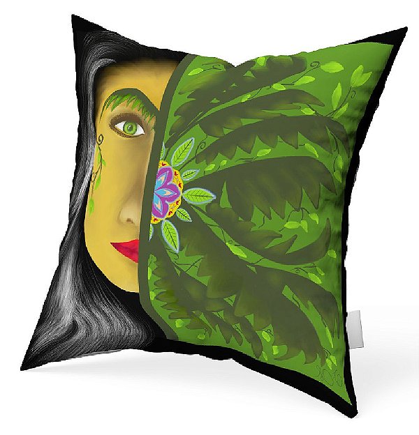 Almofada Cheia Decorativa Mãe Natureza Energia Equilíbrio Sala Quarto Sofá Presente Não Amassa 30x30