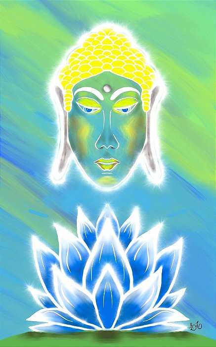 Placa Buda e a Flor de Lótus Decorativa Personalizada  Pureza Espiritual Zen Energias Quarto Sala 30x48