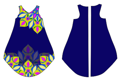 Vestido Mandala Pétalas Personalizado Feminino do P ao G5: Modelo Exclusivo Trápezio na Coloricasa