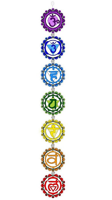 Pêndulo 7 Chakras Mandala Energia Mdf Pendente Móbile Exclusivo Coloricasa