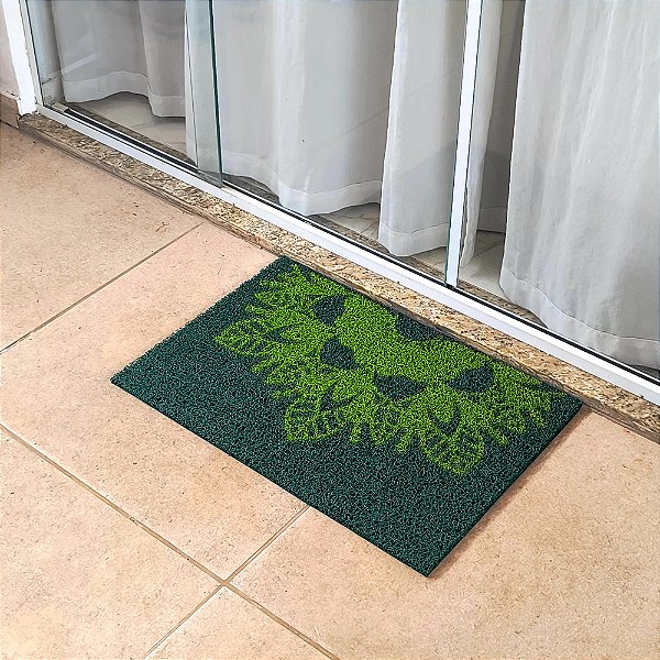 Tapete Mandala Verde Capacho Guirlanda 60x40 Porta Sala Banheiro Decorativo Coloricasa