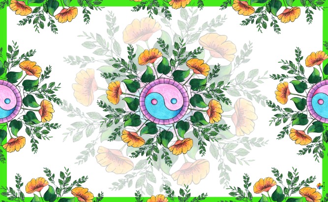 Canga De Praia Estampada Mandala Yin Yang 145cmx90cm Moda Praia Verão Multiuso Saída de Praia Poliéster Decorativa