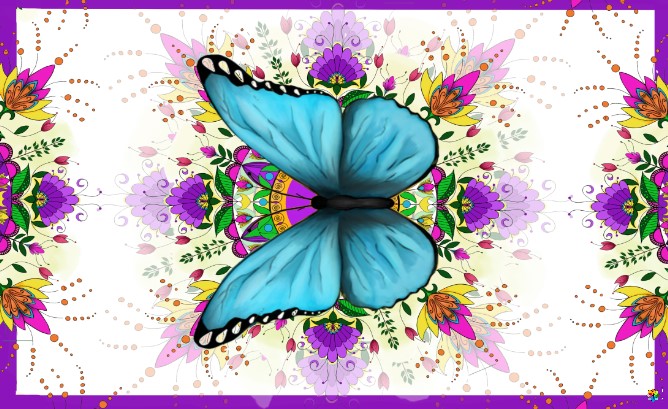 Canga De Praia Estampada Mandala Borboleta Transformação 145cmx90cm Moda Praia Verão Multiuso Saída de Praia Poliéster Decorativa