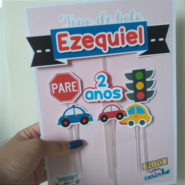 Topo de bolo carrinhos