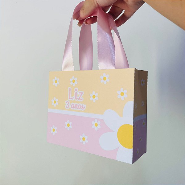 Sacola surpresa personalizada margaridas