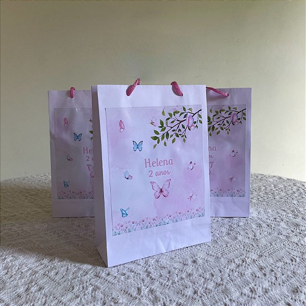 Sacola surpresa personalizada borboletas