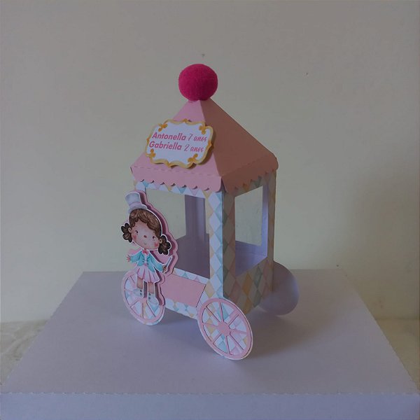 Carrinho de pipoca circo rosa