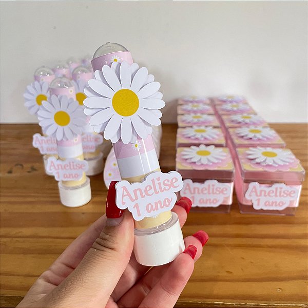 Tubetes acrílicos margaridas