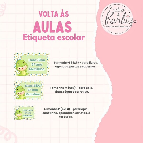 Etiqueta escolar kit básico 26 adesivos