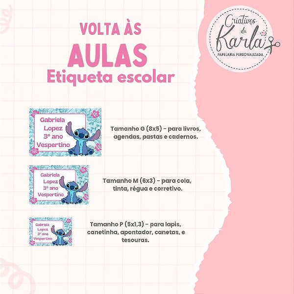 Etiqueta escolar kit clássico 46 adesivos