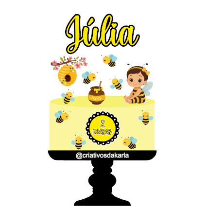 Topo de bolo abelhinha personalizado